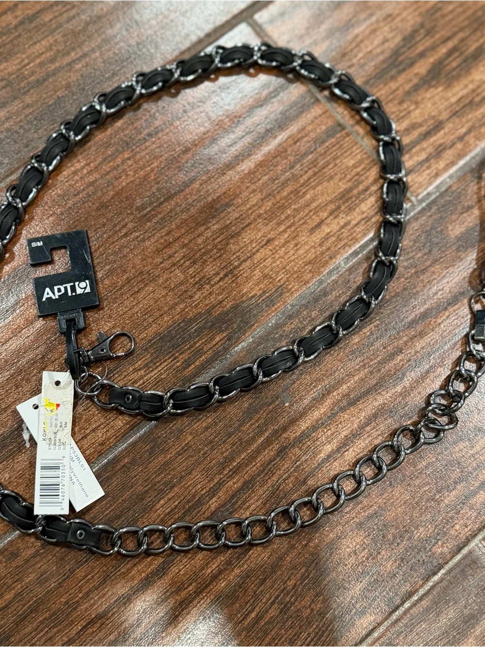 Apt. 9 Black and Silver Chain-Link Women’s Belt